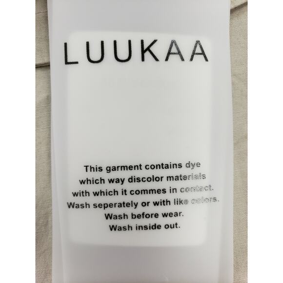 Luukaa Tan Collared Long Sleeve Size L Short/Long Shirt Side Zippers No Pocket - Picture 7 of 9